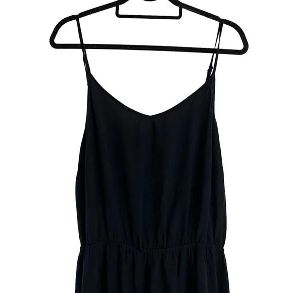 Ava & Viv Black Maxi Dress Size 3X Spaghetti Straps Waist Tie Casual Plain Basic - Picture 3 of 8
